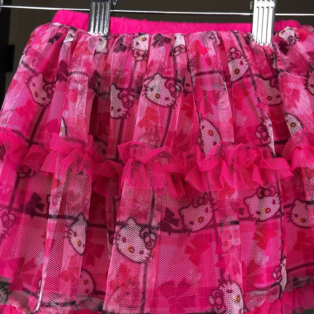 Hello Kitty Hot Pink TuTu Mesh Skirt with Shorts Size 24M Skort - Picture 4 of 7